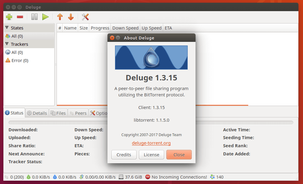 downloaded deluge for mac but its not working